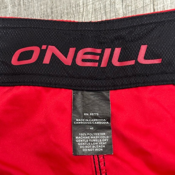 Men's O’Neill 40 XL Swim Board Shorts Trunks Red Swimwear Trunks Drawstring NWOT - Picture 9 of 9